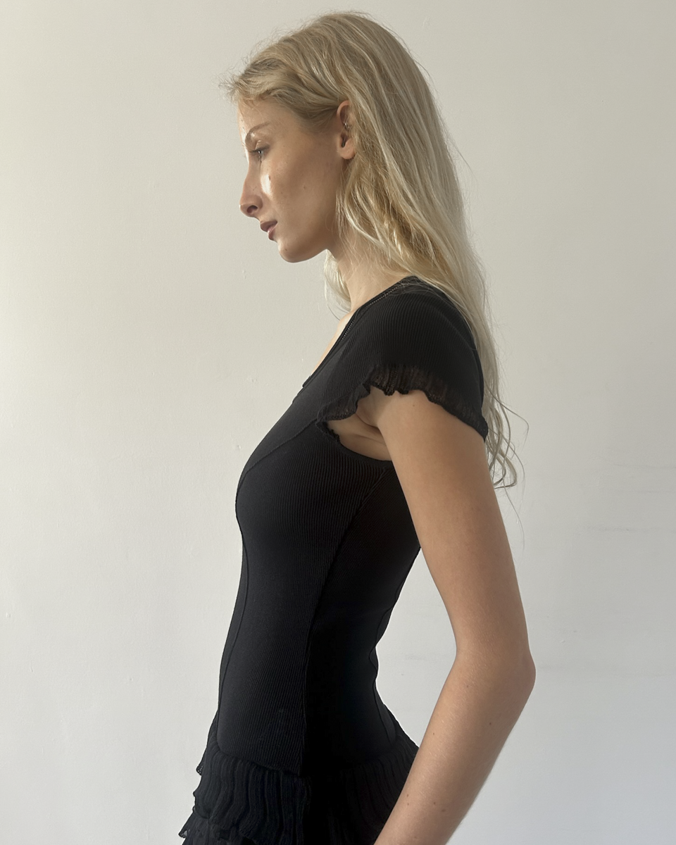 Roberta Scarpa Ruffle Drop-Waist Dress