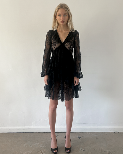 Blumarine Lace Tiered Dress