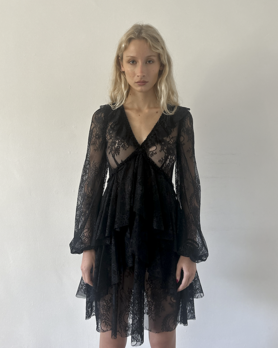 Blumarine Lace Tiered Dress