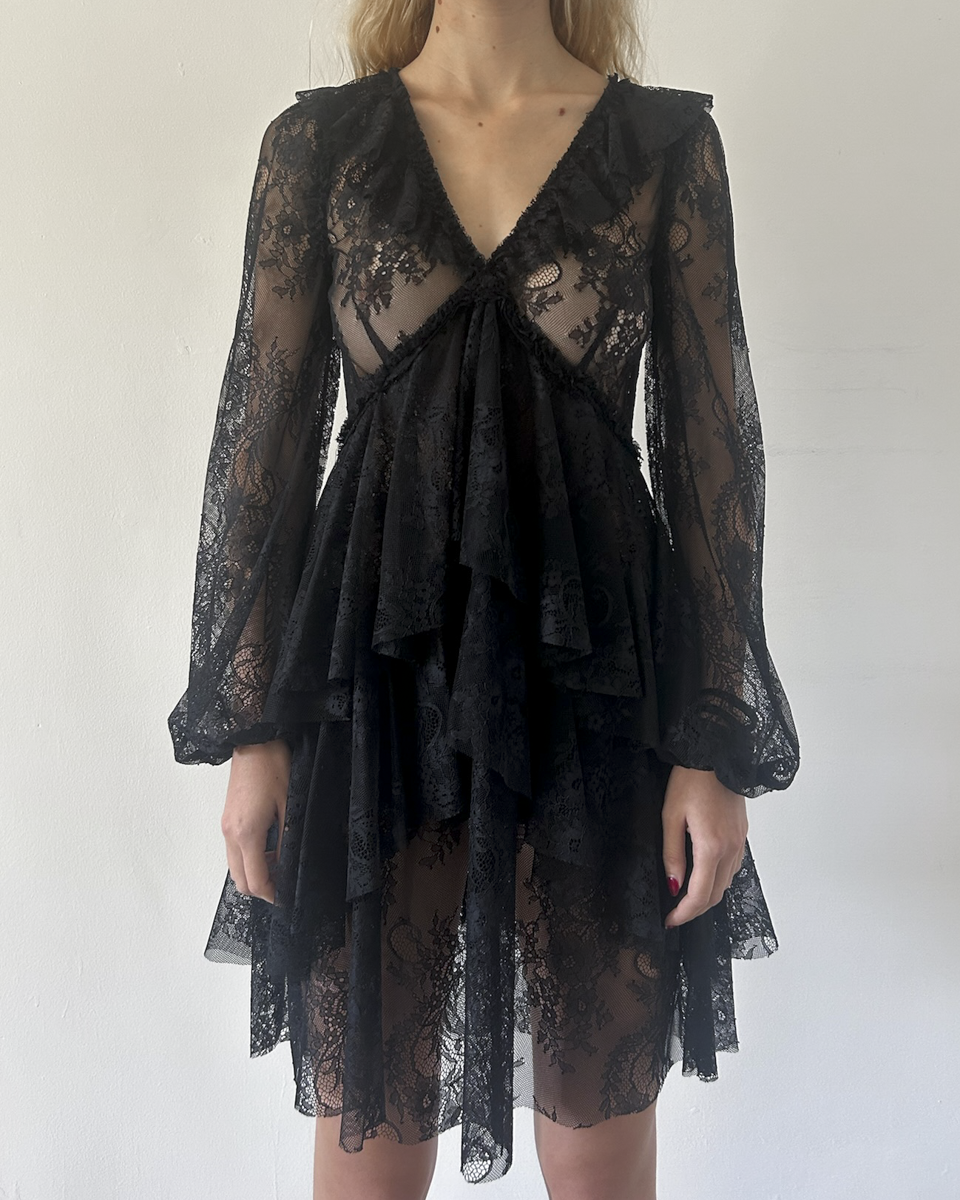 Blumarine Lace Tiered Dress