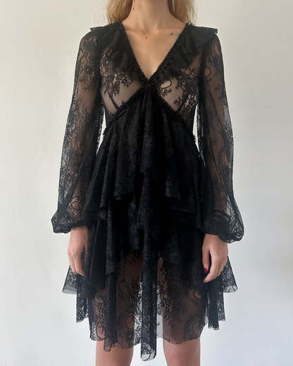 Blumarine Lace Tiered Dress