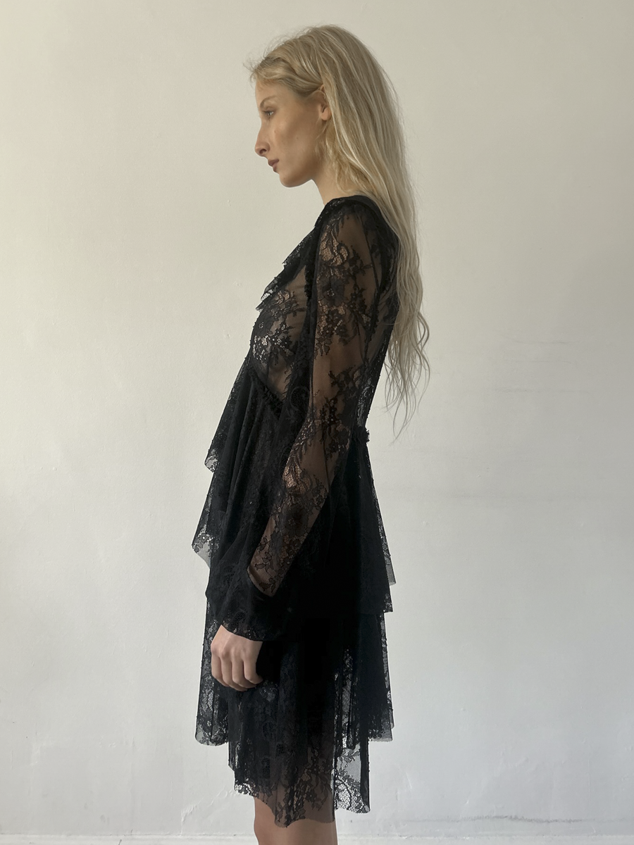 Blumarine Lace Tiered Dress