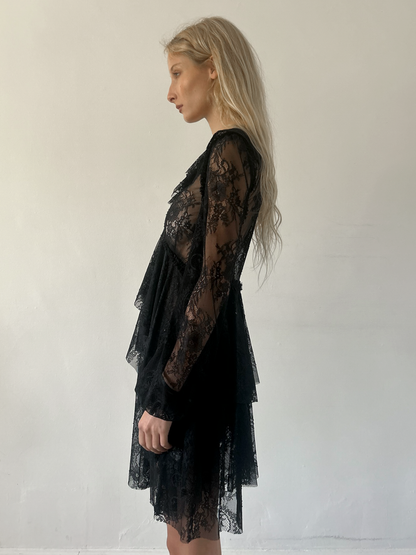 Blumarine Lace Tiered Dress