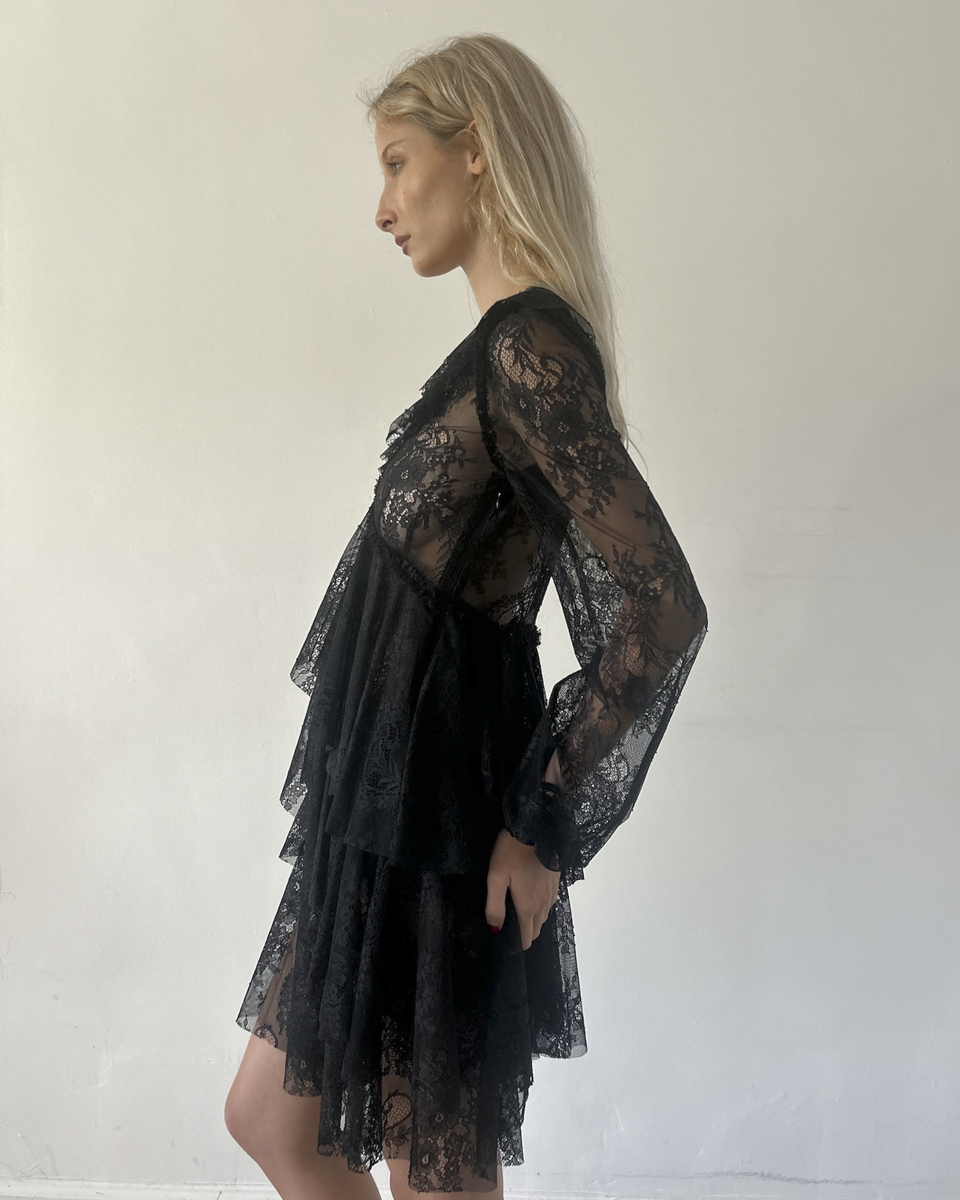 Blumarine Lace Tiered Dress