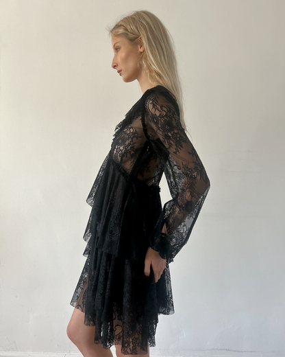 Blumarine Lace Tiered Dress
