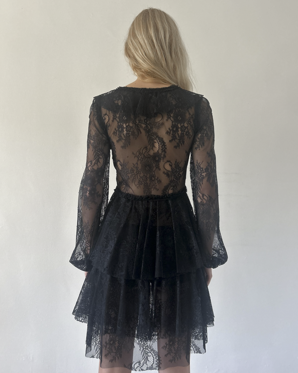 Blumarine Lace Tiered Dress