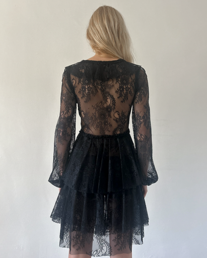 Blumarine Lace Tiered Dress