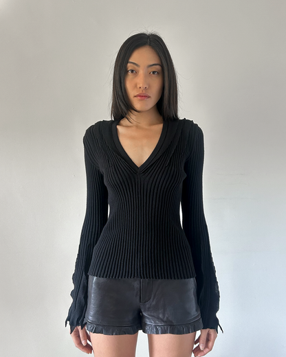 Valentino Fringe Sleeve Top