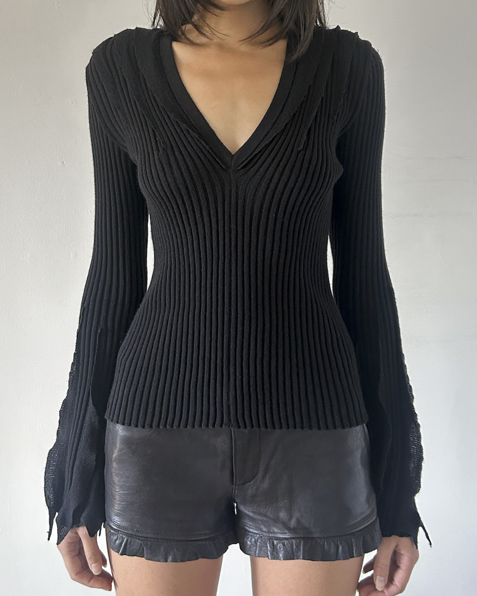 Valentino Fringe Sleeve Top