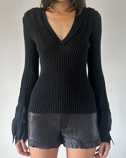 Valentino Fringe Sleeve Top