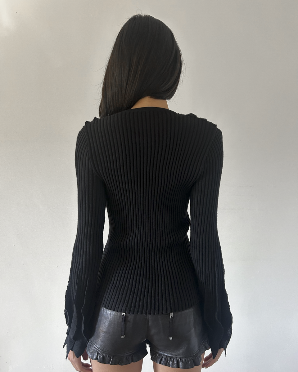 Valentino Fringe Sleeve Top