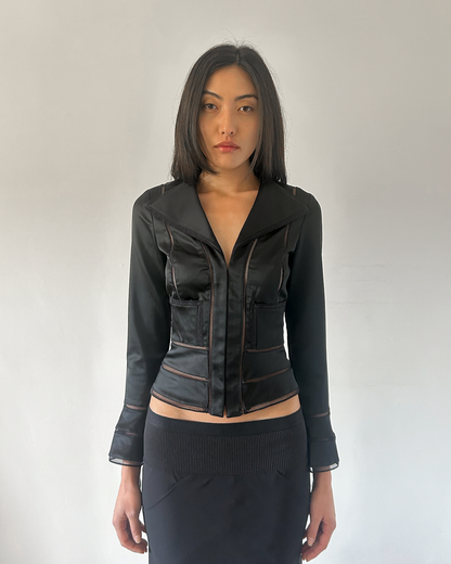 Tadashi Shoji Plunge Neck Blazer