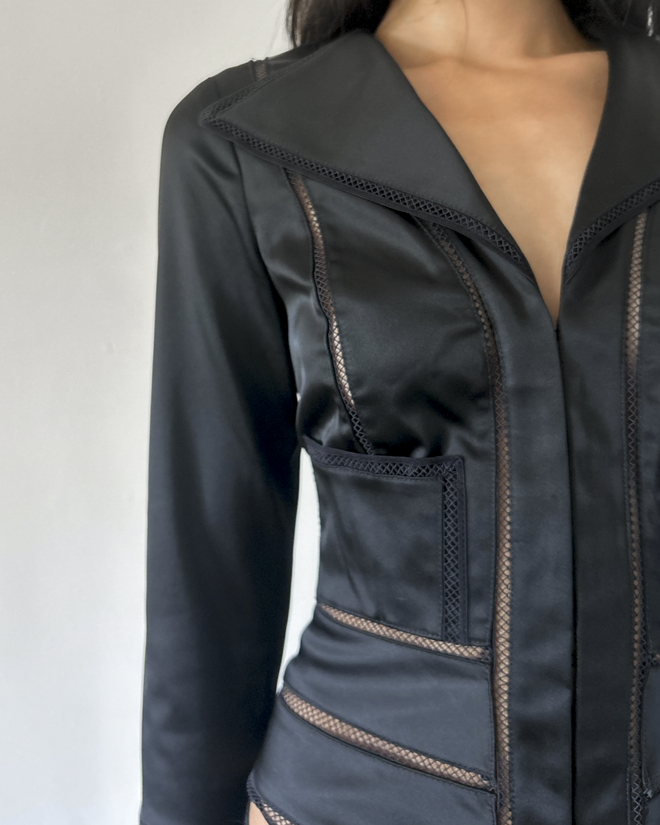 Tadashi Shoji Plunge Neck Blazer