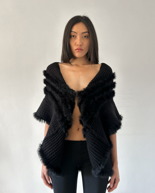 Vintage Fur Poncho / Vest
