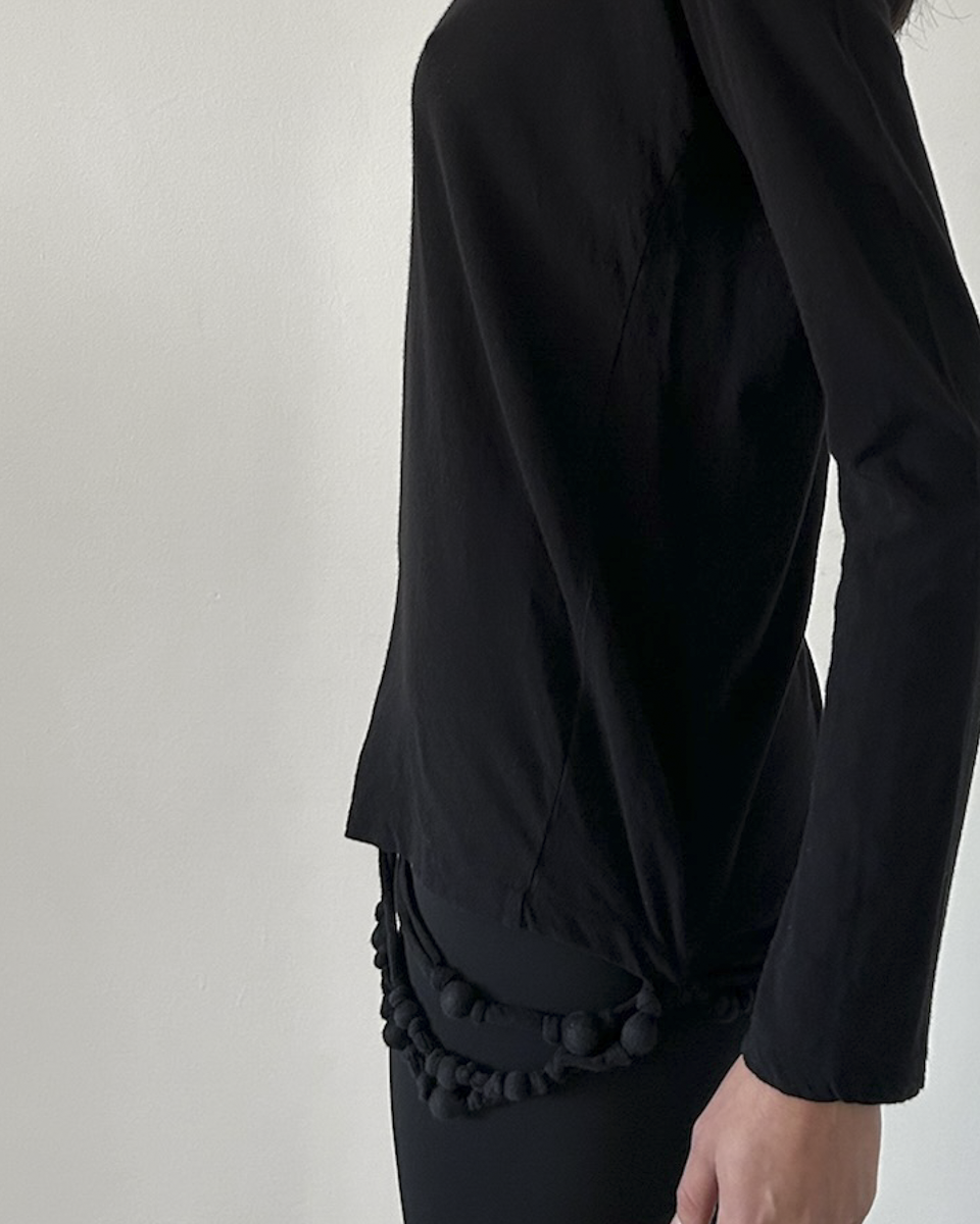 Y’s Yohji Yamamoto Asymmetrical Beaded Top