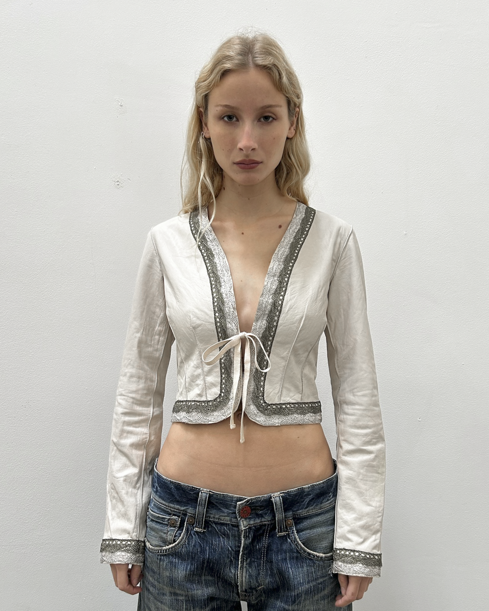 Vintage Cropped Leather Jacket