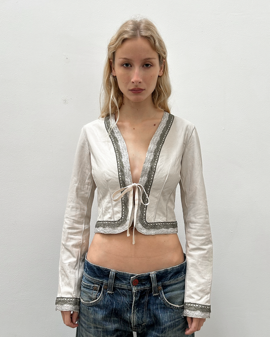 Vintage Cropped Leather Jacket