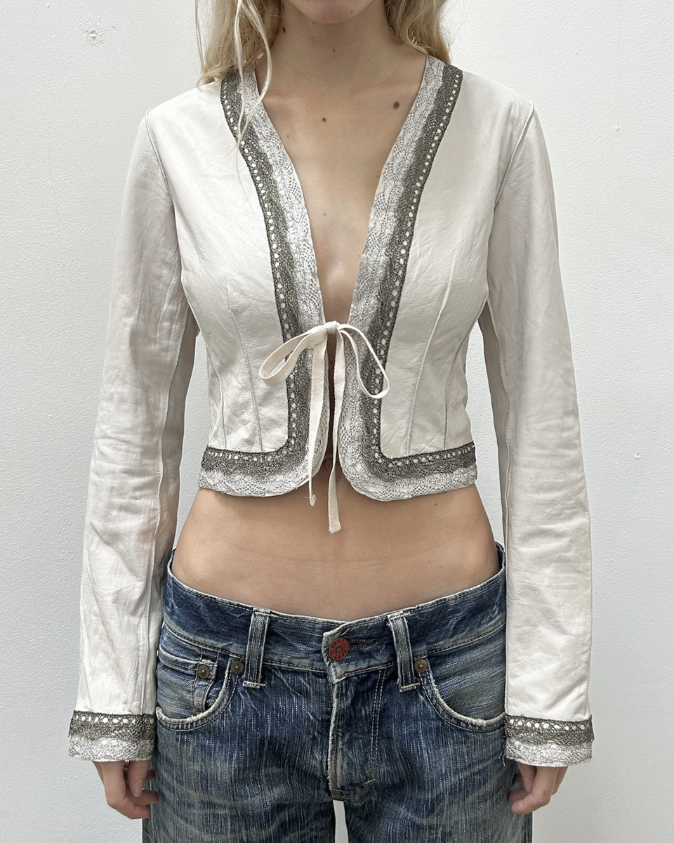 Vintage Cropped Leather Jacket