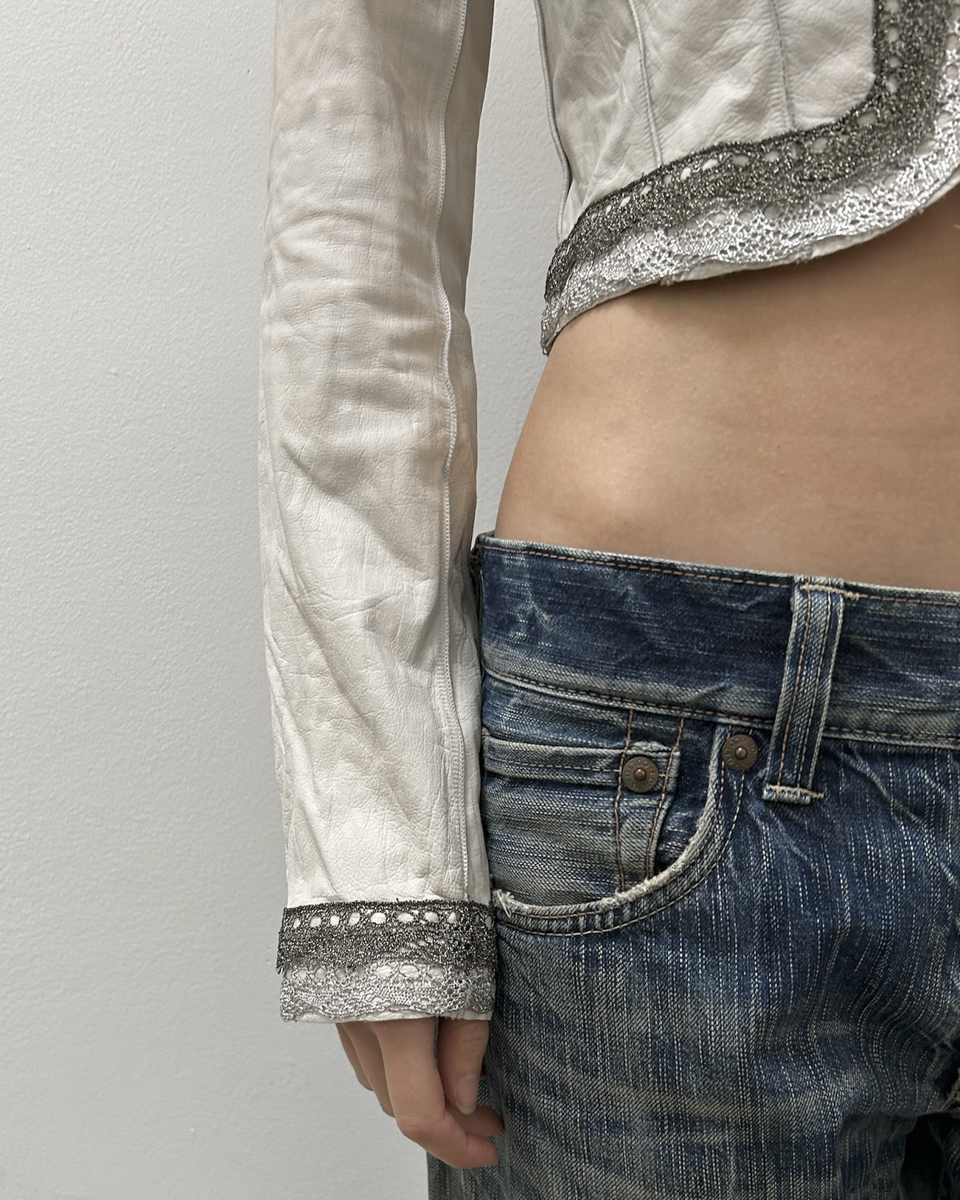 Vintage Cropped Leather Jacket