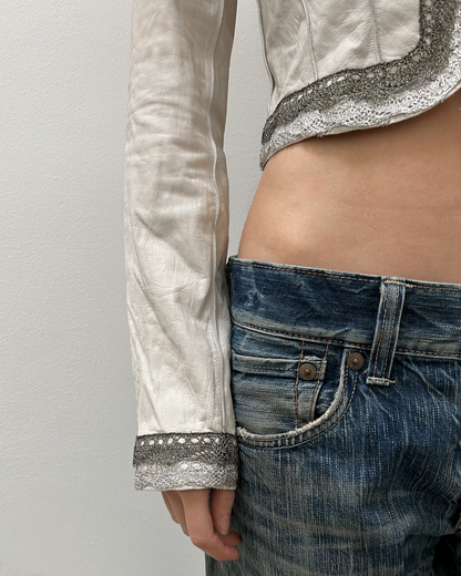 Vintage Cropped Leather Jacket