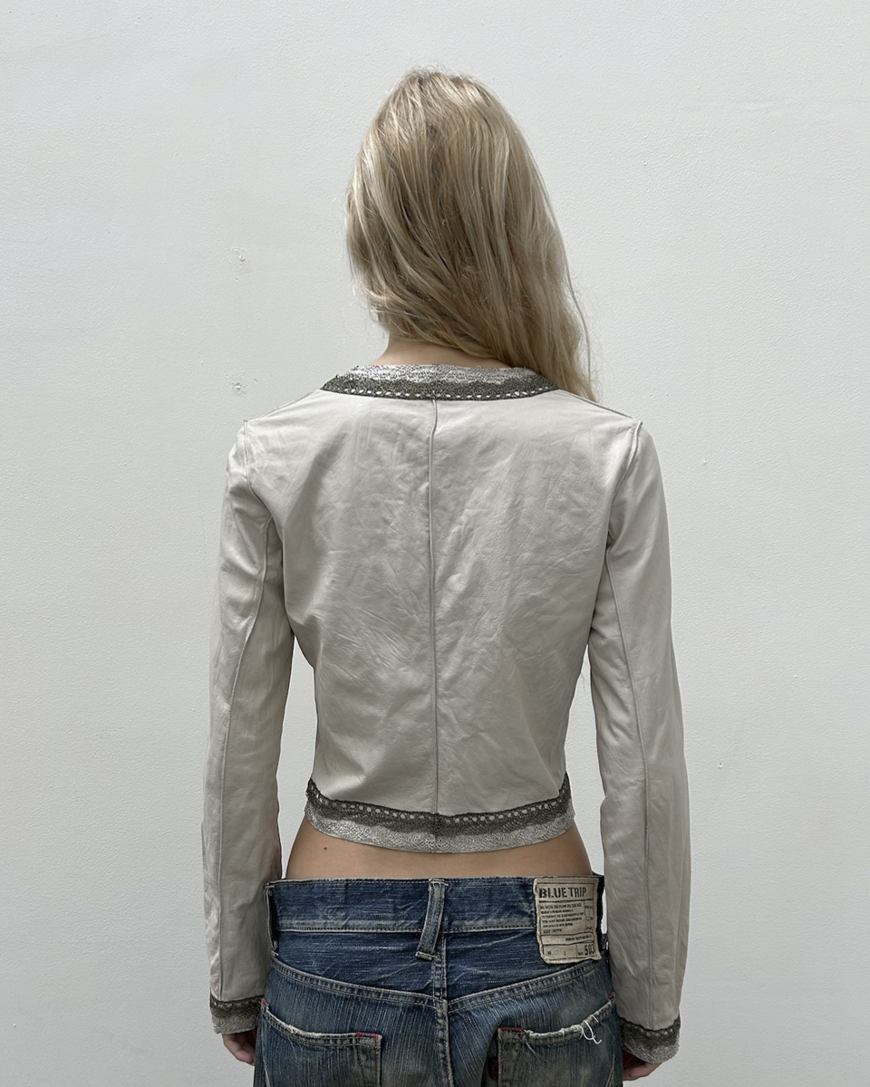 Vintage Cropped Leather Jacket