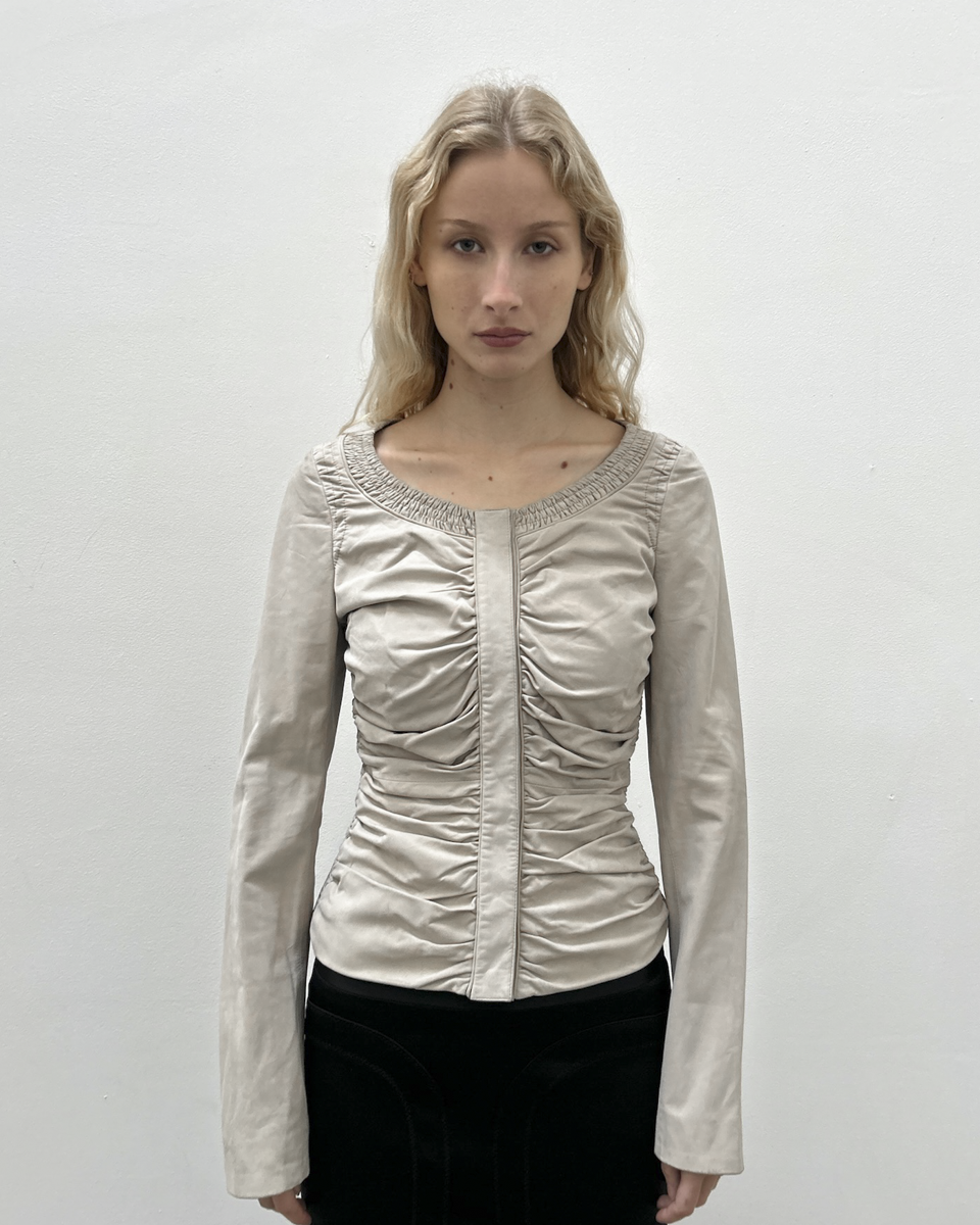 Gucci by Tom Ford SS03 Ruched Leather Jacket