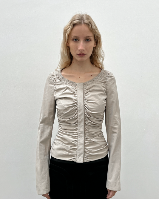 Gucci by Tom Ford SS03 Ruched Leather Jacket