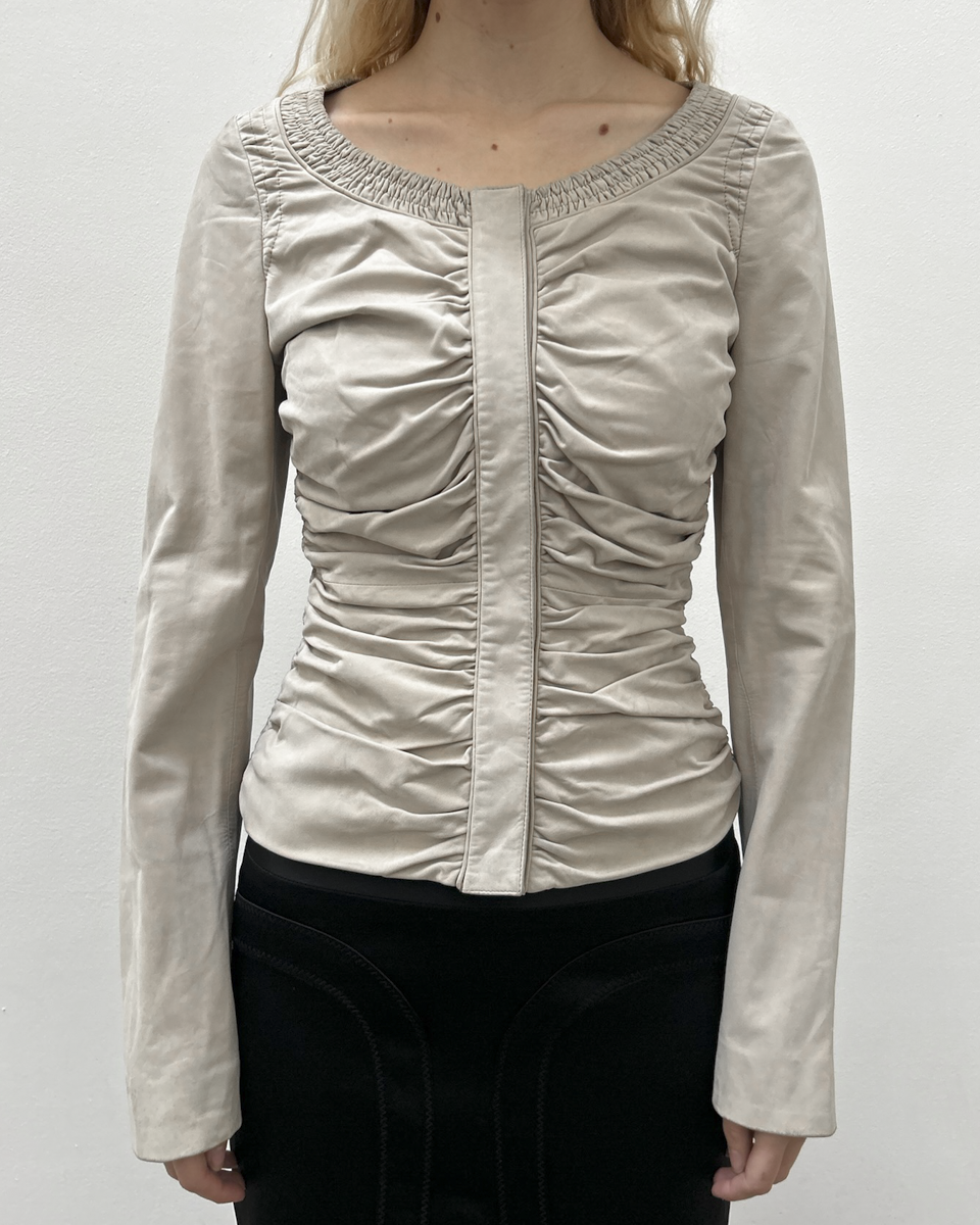 Gucci by Tom Ford SS03 Ruched Leather Jacket