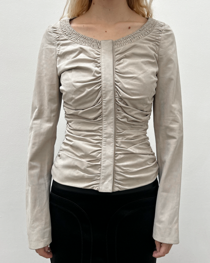 Gucci by Tom Ford SS03 Ruched Leather Jacket