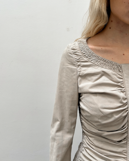 Gucci by Tom Ford SS03 Ruched Leather Jacket