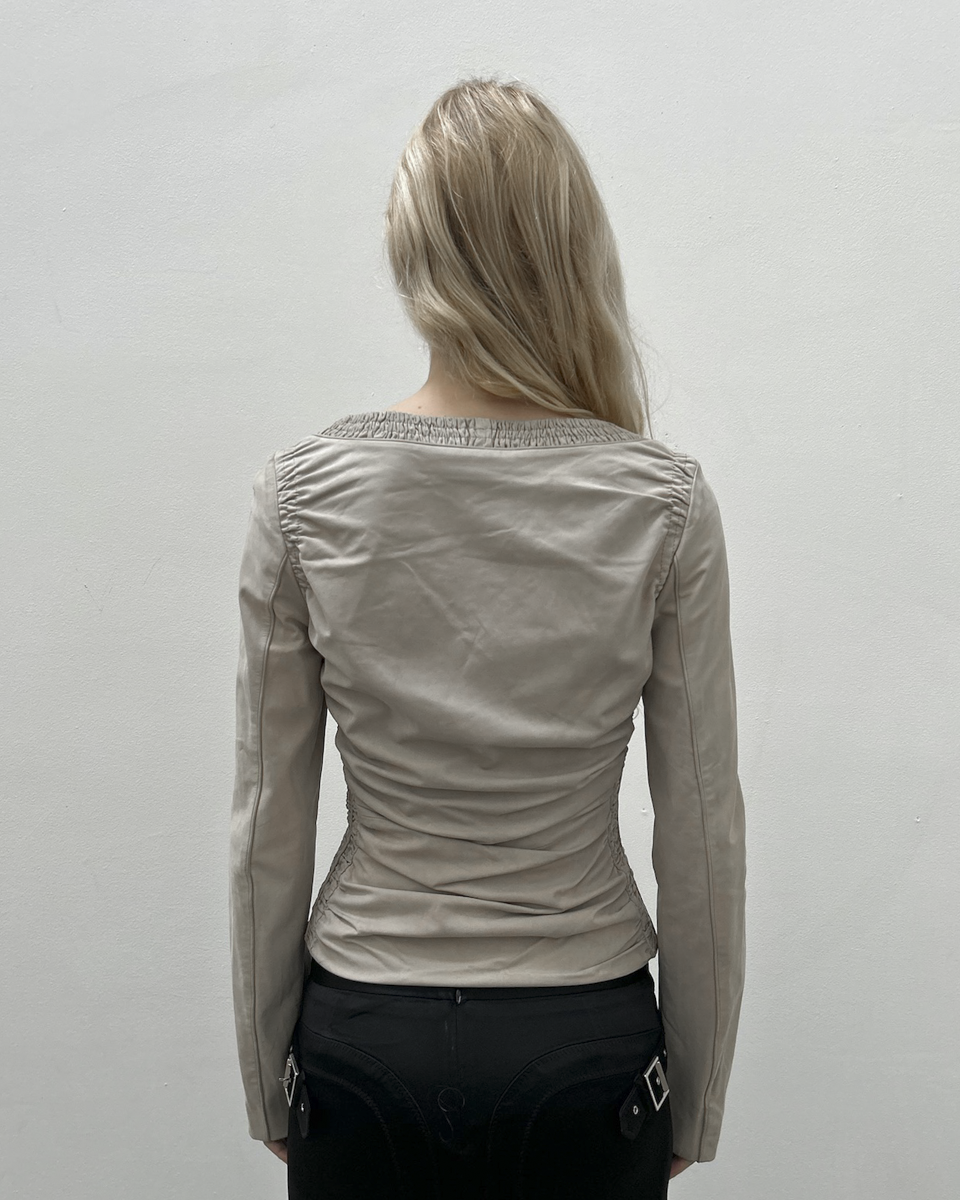 Gucci by Tom Ford SS03 Ruched Leather Jacket