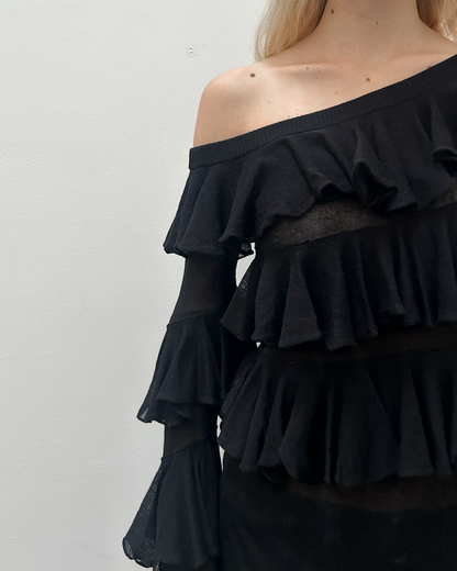 Patrizia Pepe Off-The-Shoulder Ruffle Top