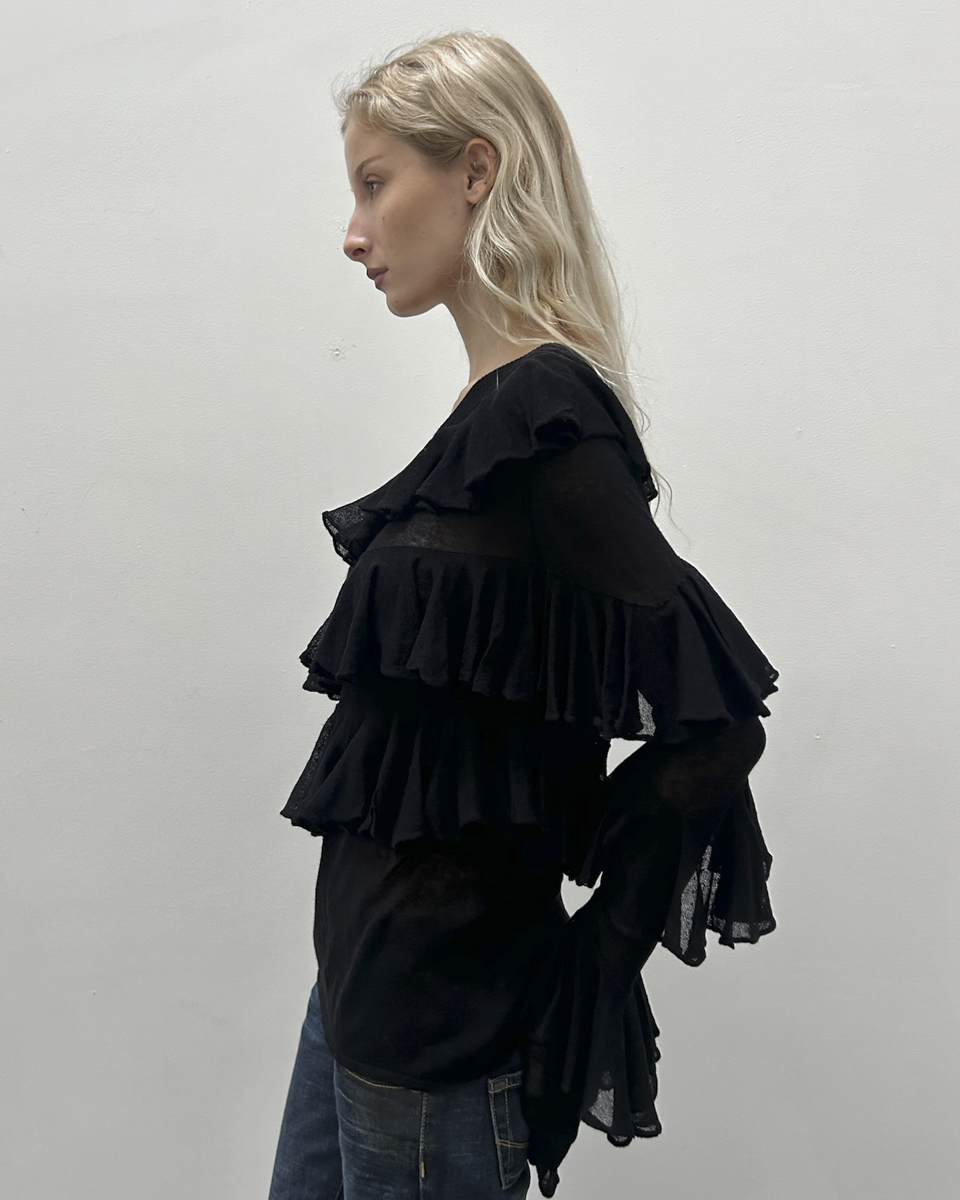 Patrizia Pepe Off-The-Shoulder Ruffle Top