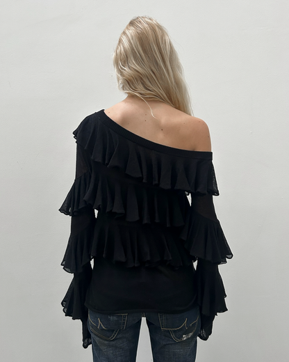 Patrizia Pepe Off-The-Shoulder Ruffle Top