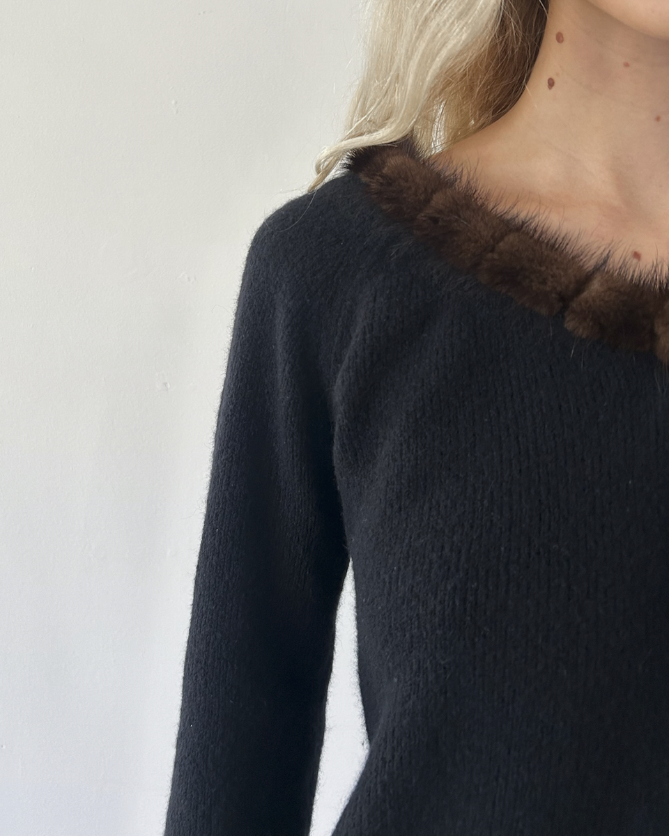 Blumarine Fur Trim Sweater