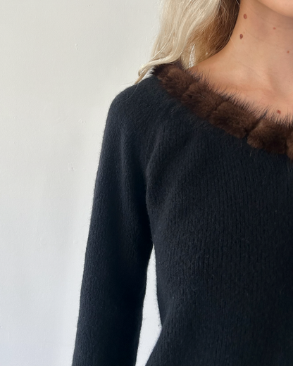 Blumarine Fur Trim Sweater