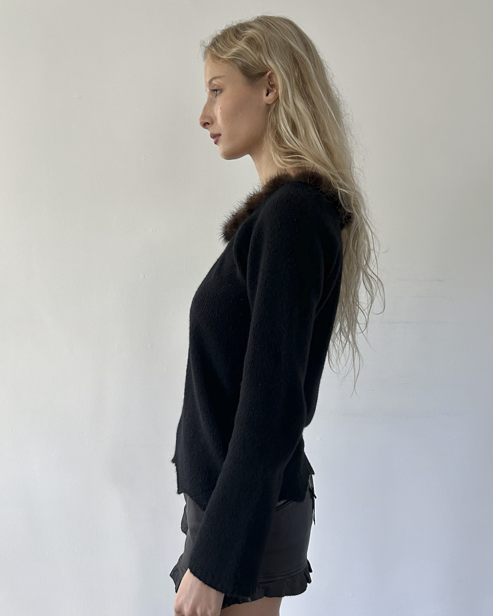 Blumarine Fur Trim Sweater