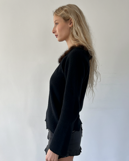 Blumarine Fur Trim Sweater