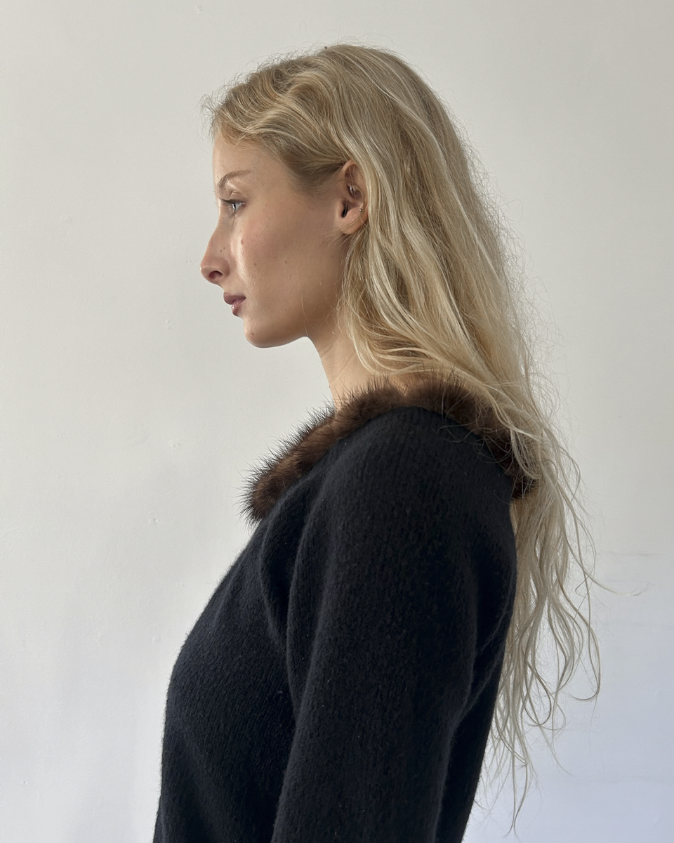 Blumarine Fur Trim Sweater