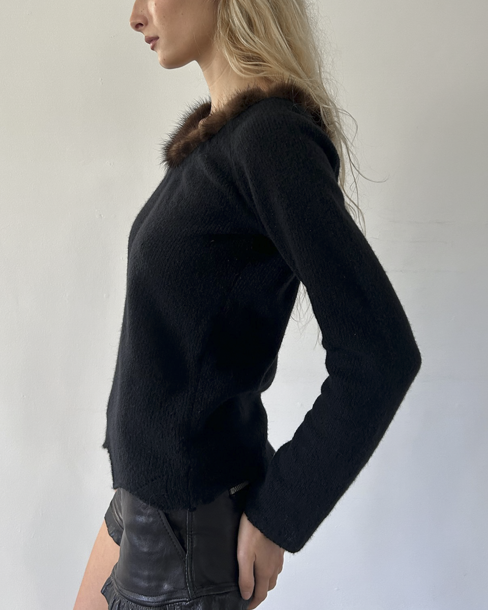 Blumarine Fur Trim Sweater