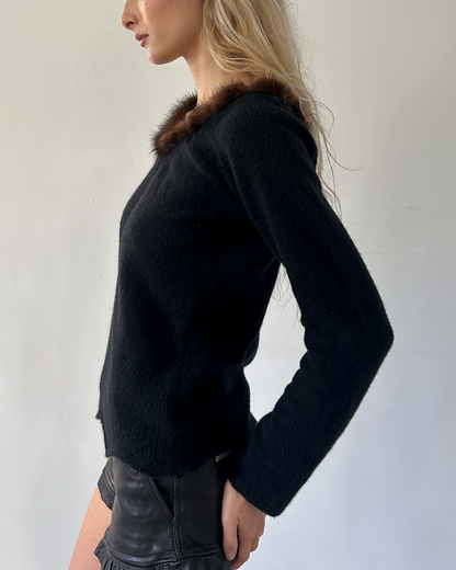 Blumarine Fur Trim Sweater
