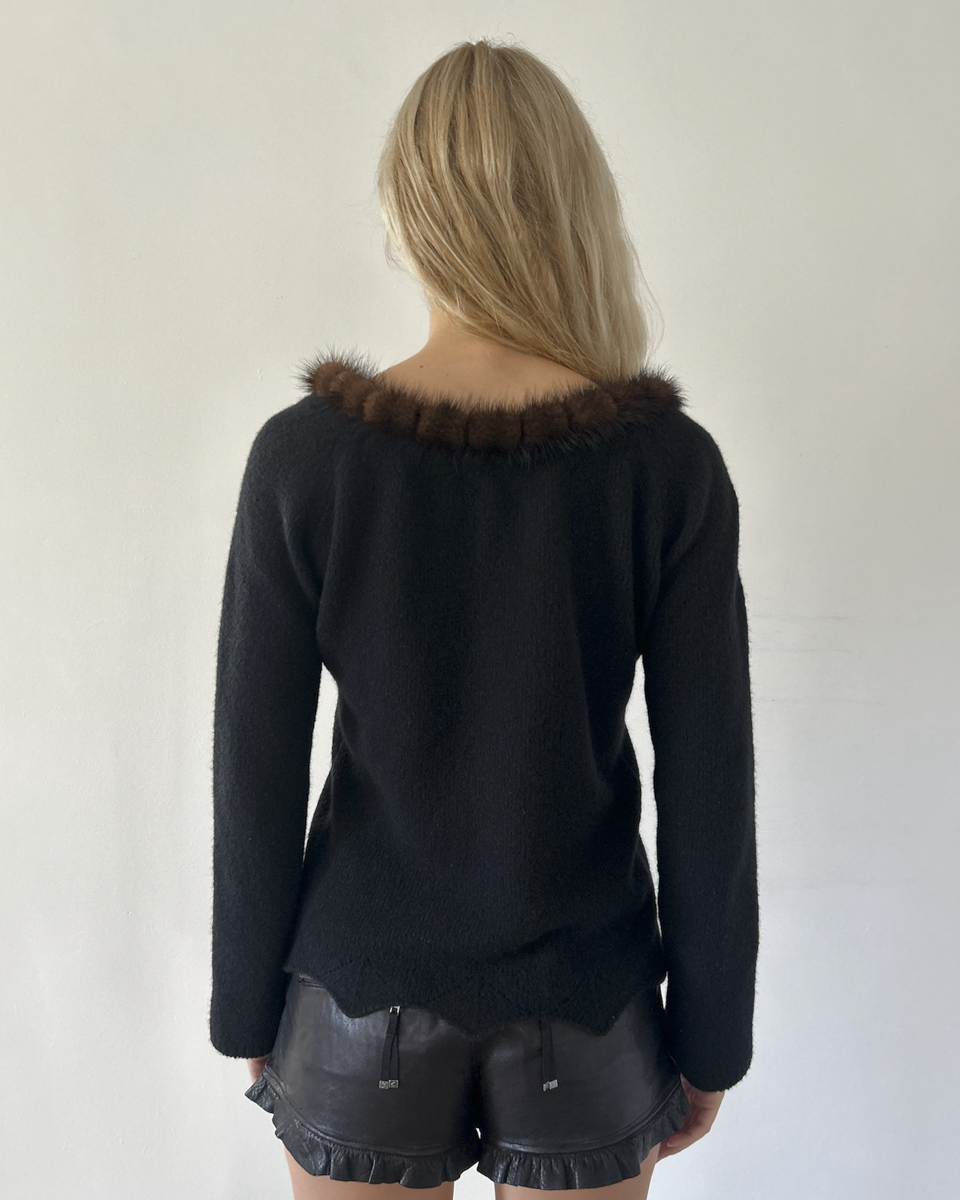Blumarine Fur Trim Sweater