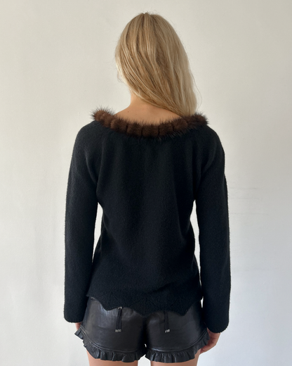 Blumarine Fur Trim Sweater