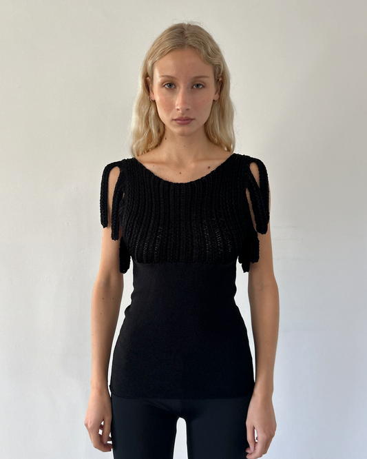 Emporio Armani Fringe Sleeve Top