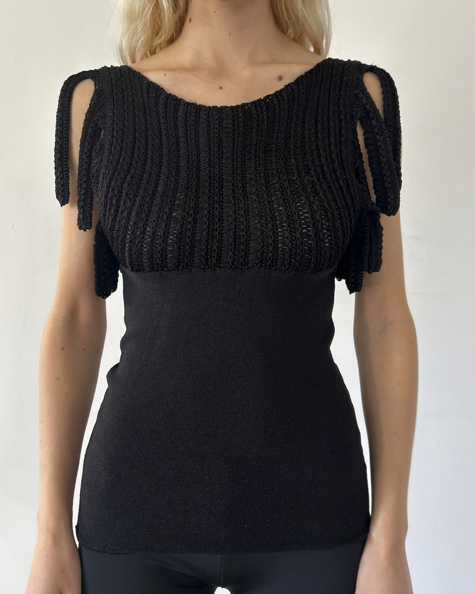 Emporio Armani Fringe Sleeve Top