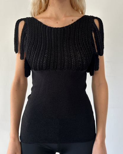 Emporio Armani Fringe Sleeve Top