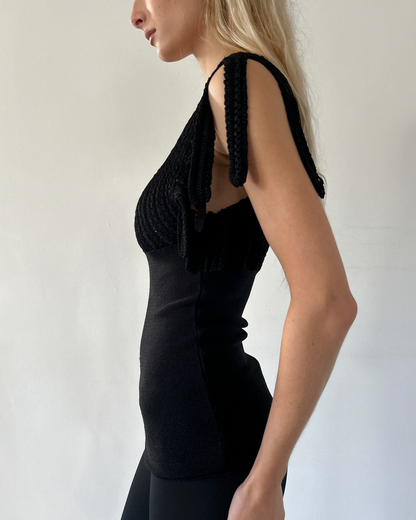 Emporio Armani Fringe Sleeve Top