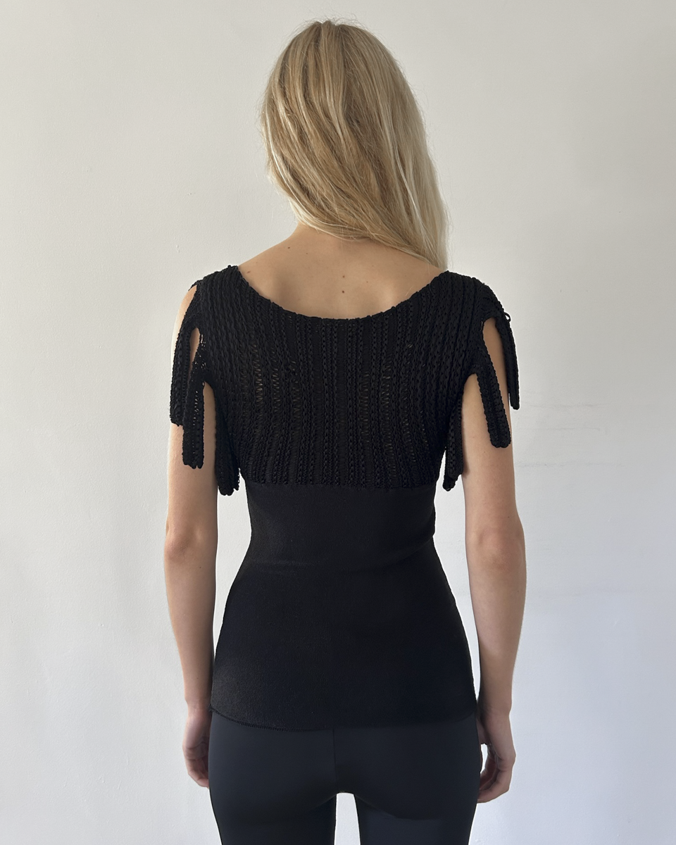 Emporio Armani Fringe Sleeve Top