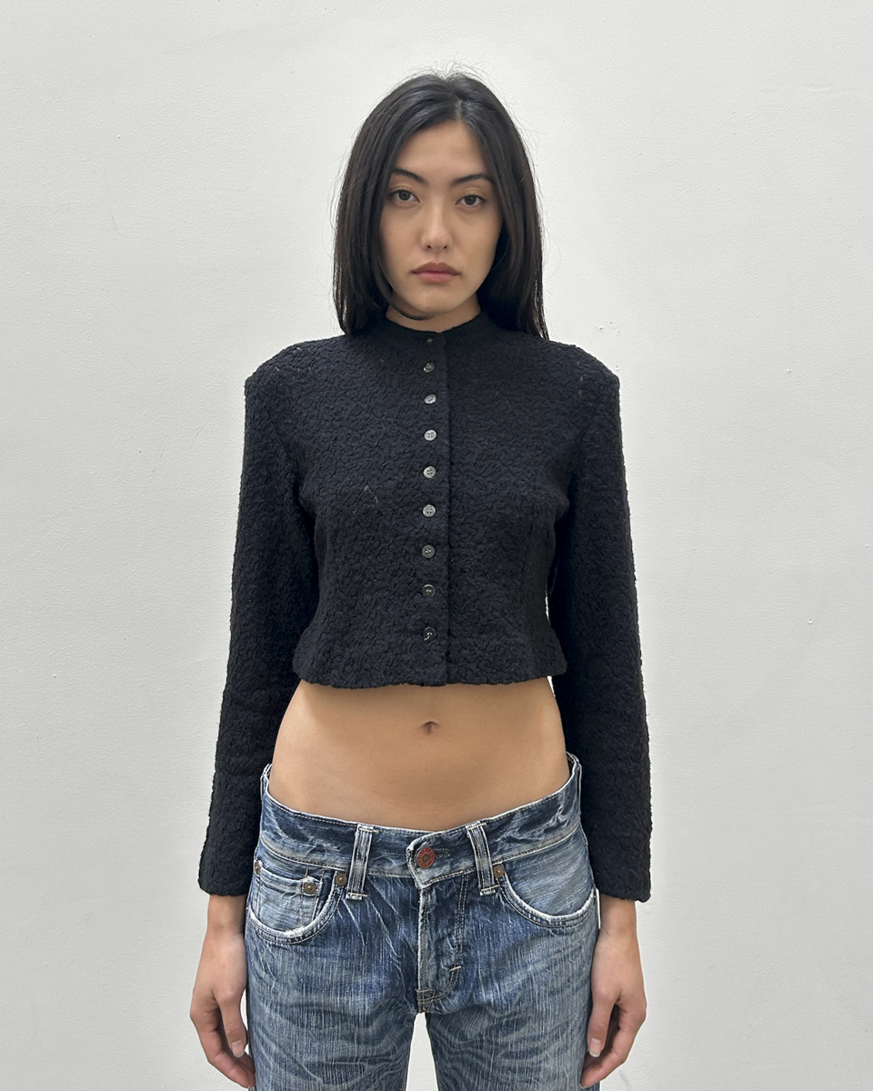 iwish by Y's Cropped Wool Cardigan