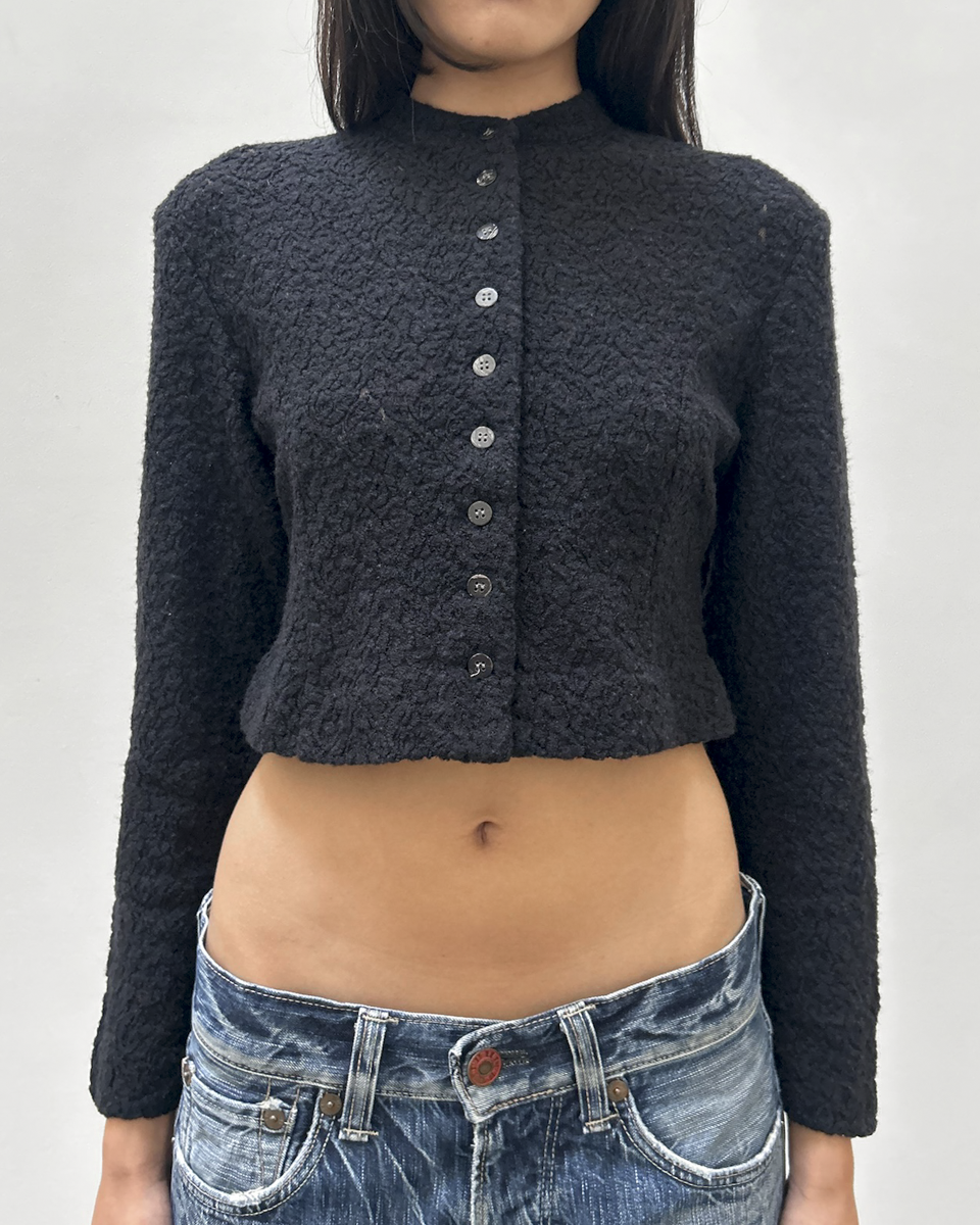 iwish by Y's Cropped Wool Cardigan
